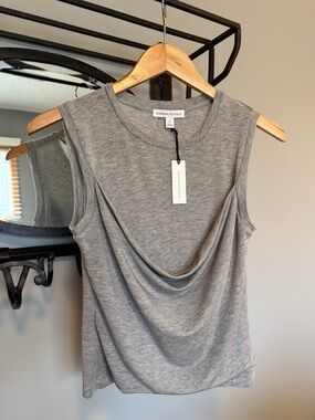 NWT Banana Republic Gray Draped Sleeveless Top